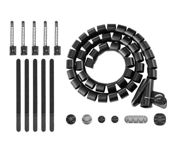 Spacetronik Zestaw organizerów do kabli 16el. Taśma 3M - 1153975 - zdjęcie